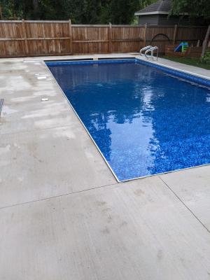 broomed decorative concrete modern swimming pool