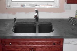 Concrete countertop kitchen sink