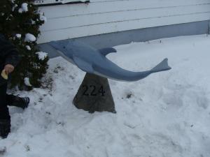 Decorative concrete art dolphin house numbers 224