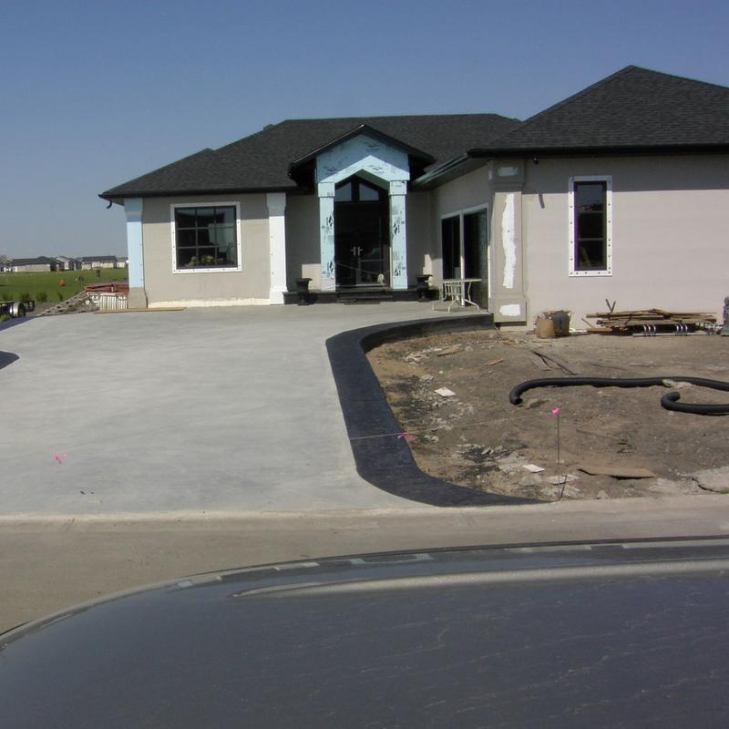 Coloured concrete steps and driveway