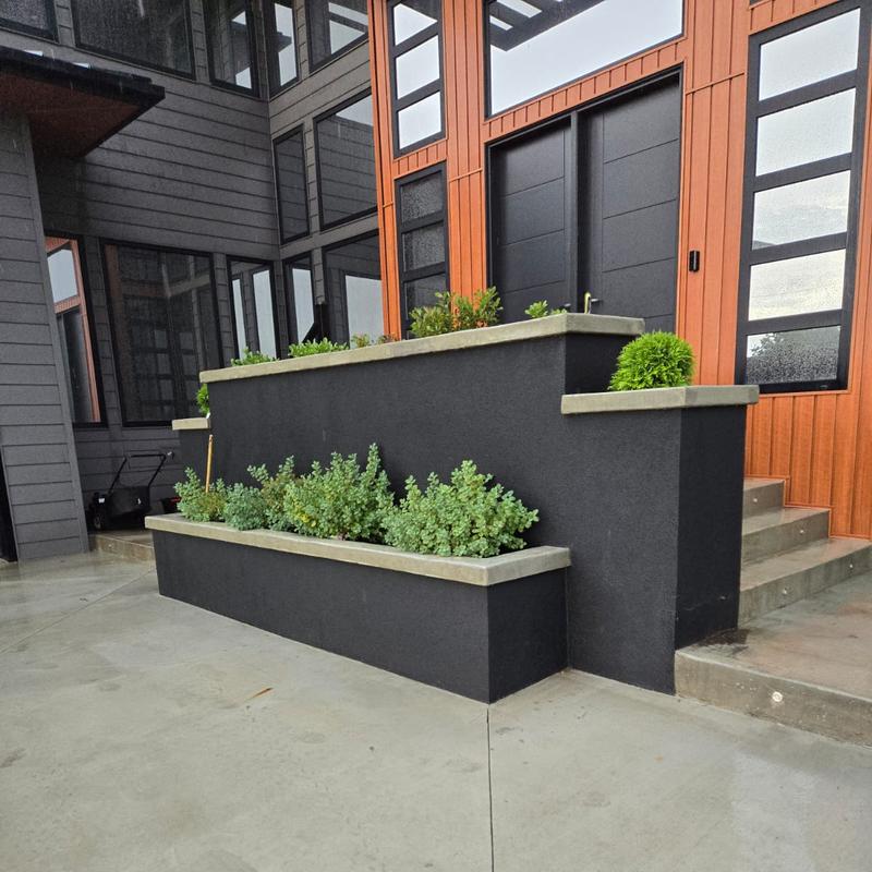 Coloured stucco planters