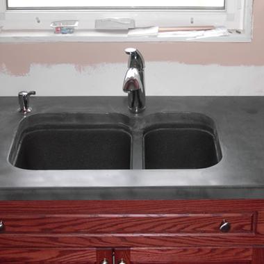 Concrete countertop with undermount sink