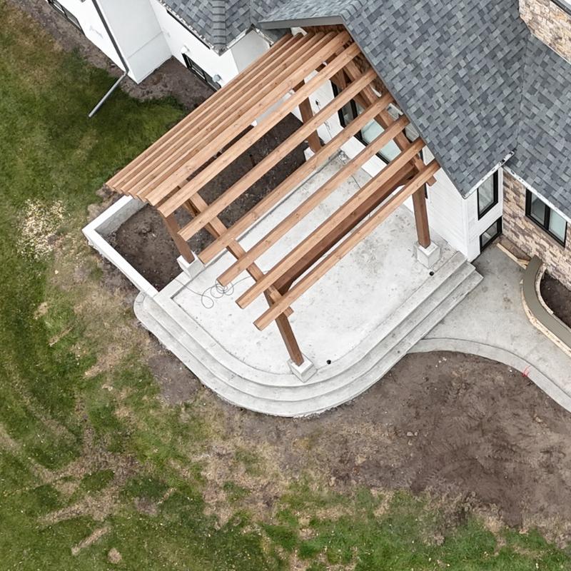 Concrete curbing and steps