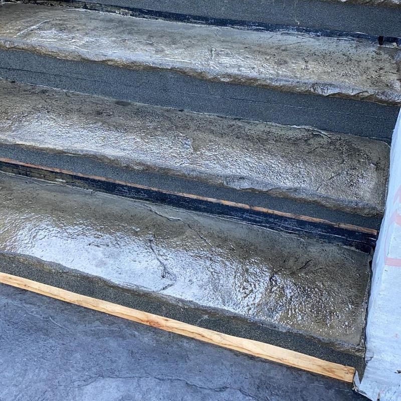 Concrete overlay for wooden deck and steps