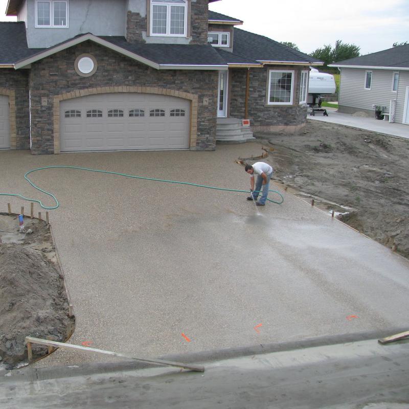 Exposed aggregate driveway
