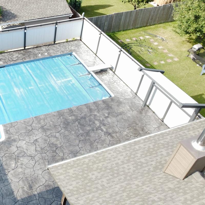 Flagstone stamp concrete swimming pool