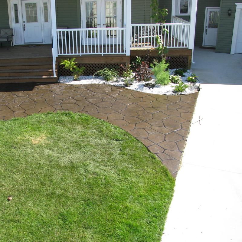 Flagstone stamped sidewalk