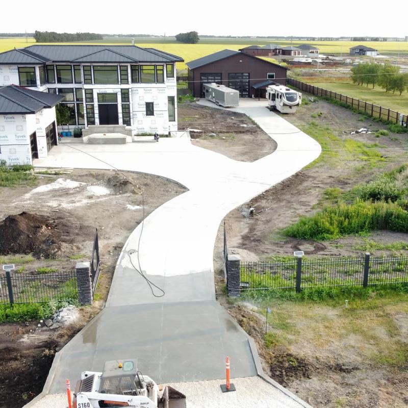 Large concrete driveway