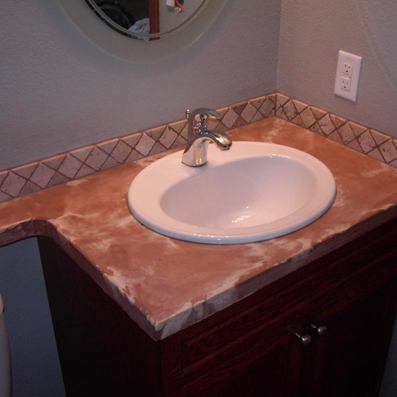 Marble vanity with drop-in sink