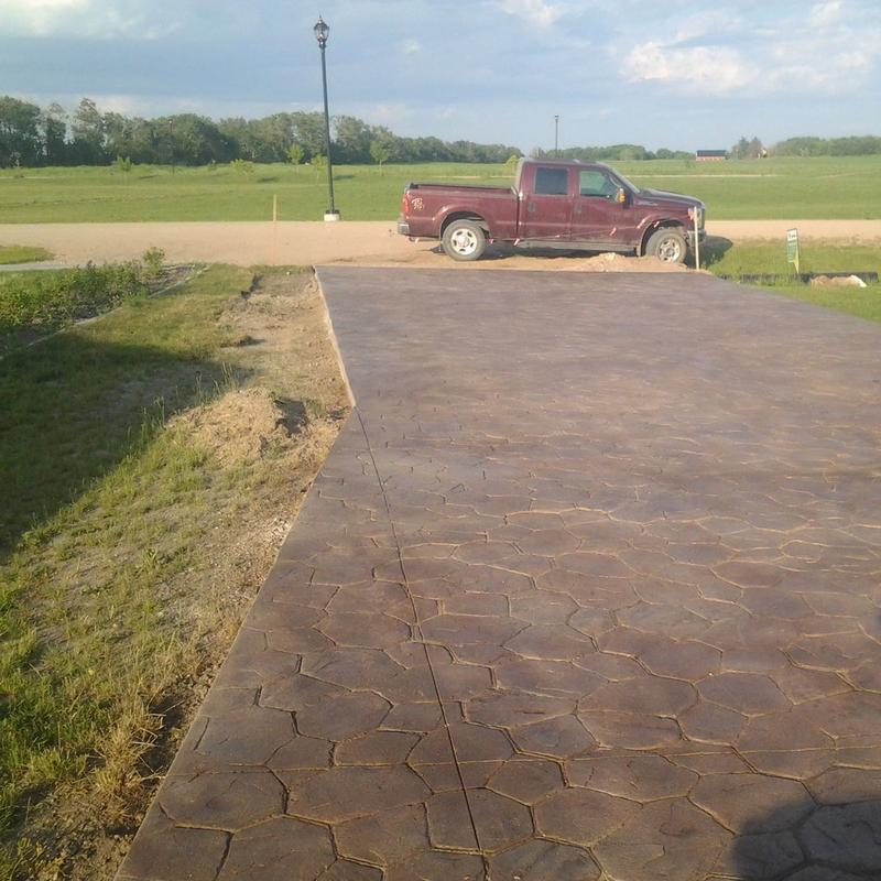 Stamped concrete driveway