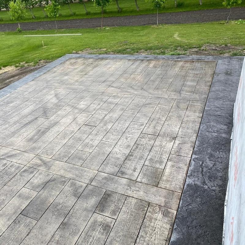 Stamped concrete patio