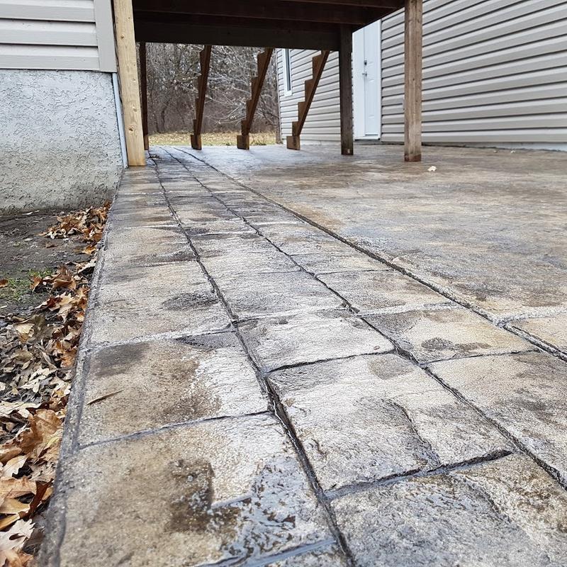 Stamped concrete patio