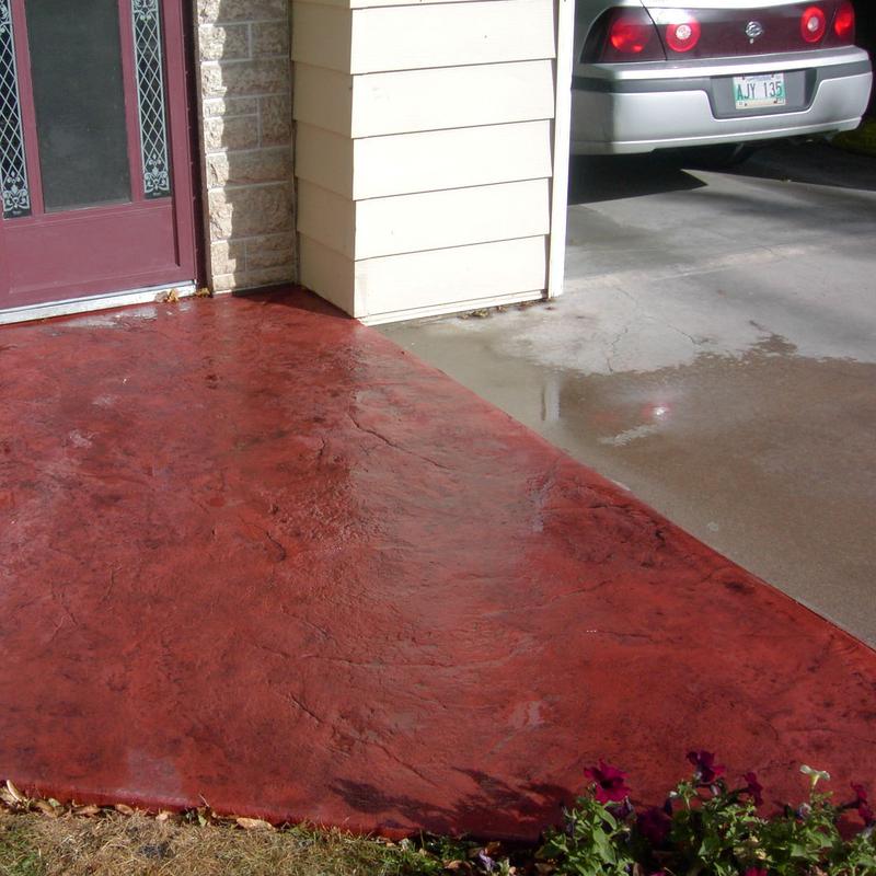 Stamped concrete sidewalk