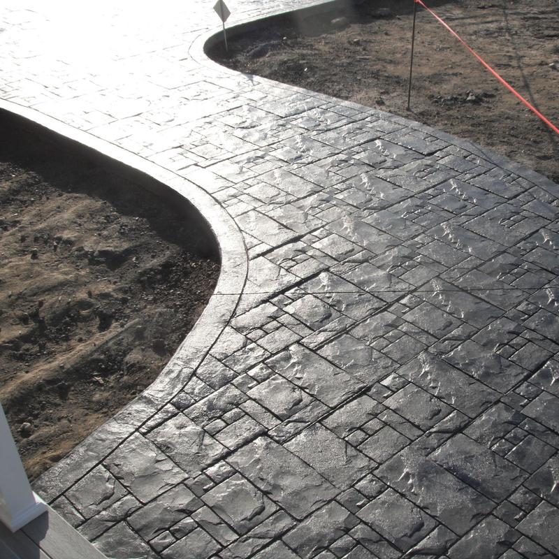 Stamped concrete walkway