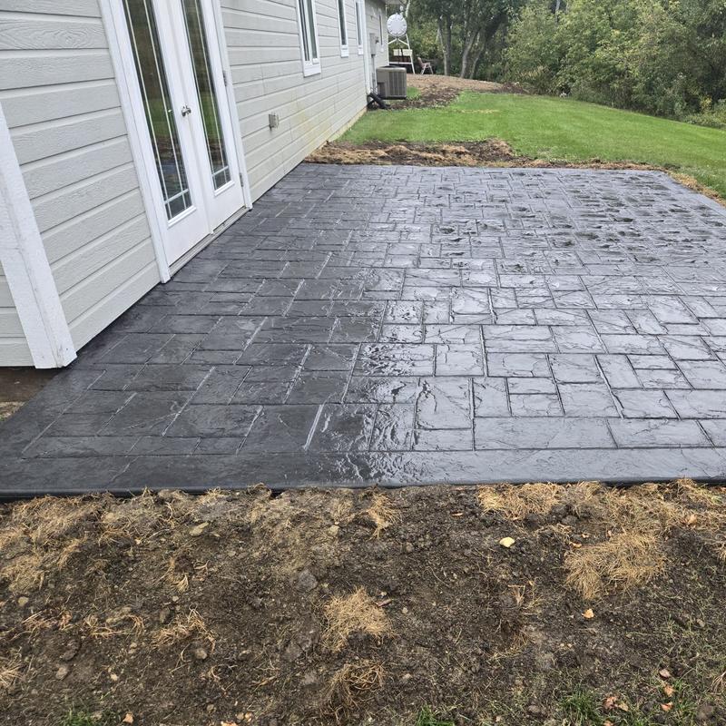 Stamped patio with border