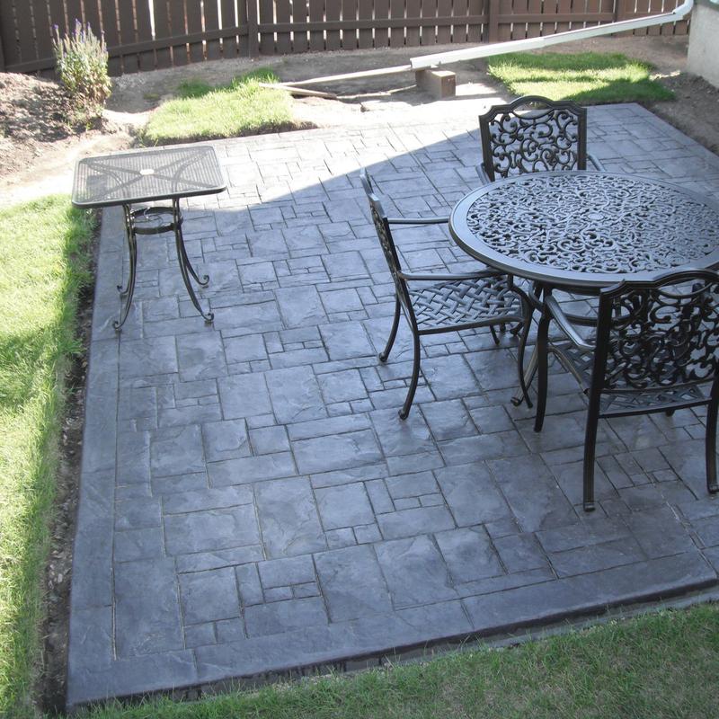 Stamped patio with border