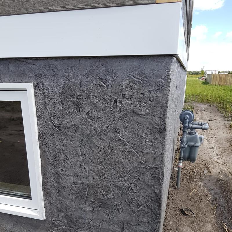 Vertically stamped concrete basement