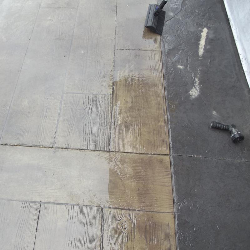 Wood-stamped patio