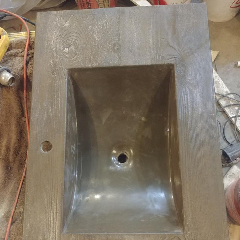 Wood-stamped sink