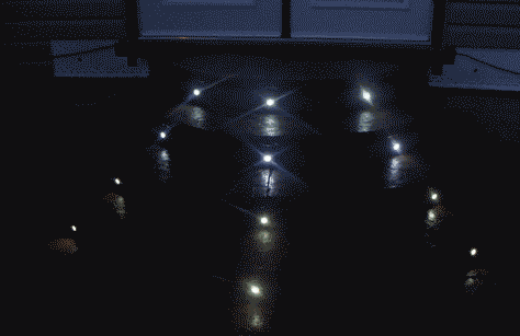 Animation of in-step lighting cycling on and off