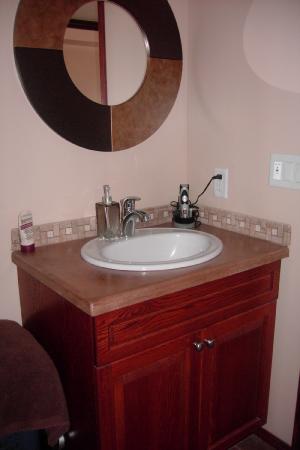 Beautiful concrete bathroom vanity countertop