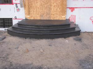 Decorative concrete black steps with lip