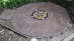 Outdoor decorative concrete compass