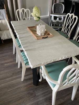 rock edge concrete dining table decorative