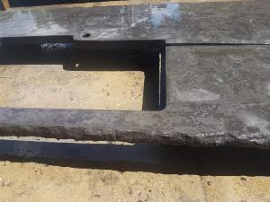 stained rock edge concrete vanity countertop