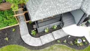 stone stamped concrete walkway patio